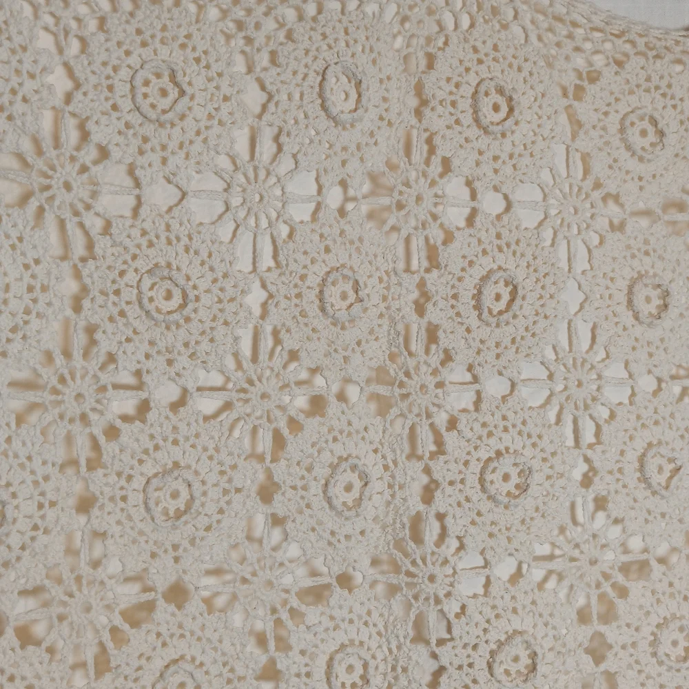 Crochet Rosette Cotton Standard Pillow Sham Keeco